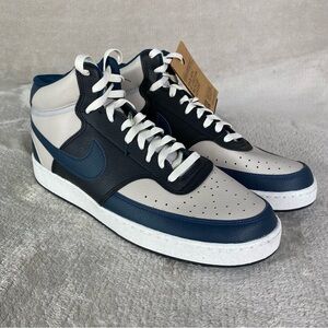 Nike Court Vision Mid Next Nature Shoes Mens Size 13 Navy Gray DN3577-004 NEW